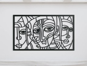 drevko Kubistický obraz z dreva Pohľady Rozmer obrazu: 26 x 44,5 cm, Farba dekorácie: Čierna