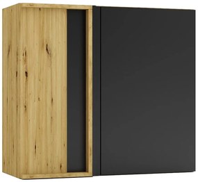Kuchynská skrinka Cosmo Isabel Wnp P/L Čierny hrášok/Dub Artisan