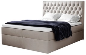 Čalúnená posteľ boxspring TOMIO + úložný priestor + vrchný matrac - jasmine 100 / 180x200