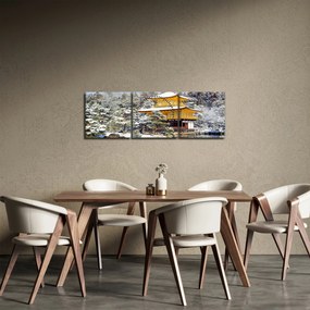 Obraz - Kinkakudži, Japonsko (s hodinami) (90x30 cm)