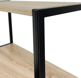 Industriálny regál Lamon 80 cm čierny/dub sonoma