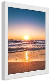 Gario Plagát Východ slnka pri mori Farba rámu: Biela, Veľkosť: 70 x 100 cm