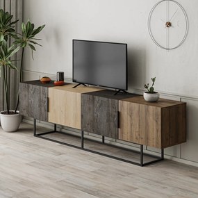 TV stolík v dekore duba v prírodnej farbe 200x55 cm Titan – Marckeric