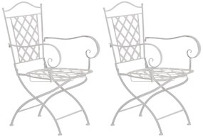 Kovová stolička Adara (SET 2 ks) - Biela antik
