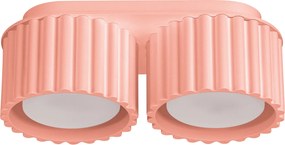 Stropné svietidlo Aura, 2x ružové hliníkové tienidlo, (6 cm)