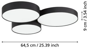 Eglo 900853-LEDRGBW Stmievateľné stropné svietidlo BARBANO-Z 3xLED/7,5W/230V čierna