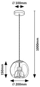 Rabalux 72132 - Luster na lanku CAMEO 1xE27/60W/230V
