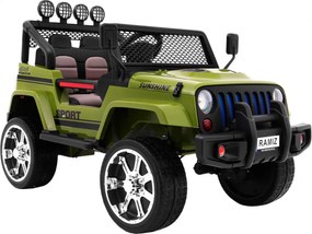 Ramiz Terénne auto Raptor Drifter Zelená + Diaľkové ovládanie + Pohon 4x4 + Úložný priestor + Pomalý štart + MP3 LED