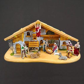 AMADEA Drevený betlehem BEZ FIGURÍK 65 cm