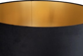 Stojacia lampa zlatá s čiernym tienidlom a zlatým interiérom 50cm - Linden