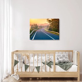 Sklenený obraz - Cesta pri východe slnka (70x50 cm)