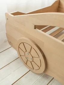 Woodisio Posteľ pre chlapca AUTO - buk Farba: Tranparentný matný lak, Variant: 200 x 80