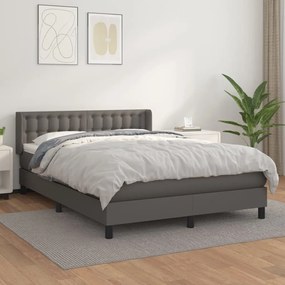 Boxspring posteľ s matracom sivá 140x200 cm umelá koža 3130785