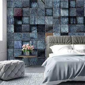 Fototapeta - Modré drevené kocky (152,5x104 cm)