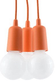Závesné svietidlo Diego 3, oranžové telo svietidla