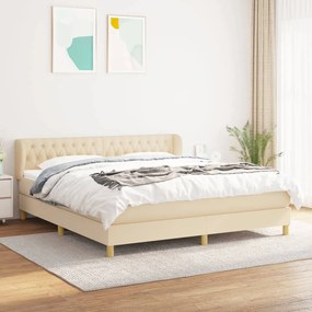 Posteľný rám boxspring s matracom krémový 180x200 cm látka 3127066