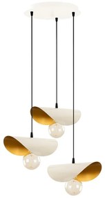 Biele/v zlatej farbe závesné svietidlo s kovovým tienidlom Sivani – Opviq lights