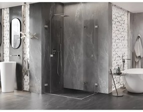 Mexen Lunar-F Duo, skladací sprchový kút 95 x 90 cm, 6mm číre sklo, oceľový profil, 836-095L-090P-97-00