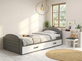 Posteľ LILI 200x90 grafitová - biela