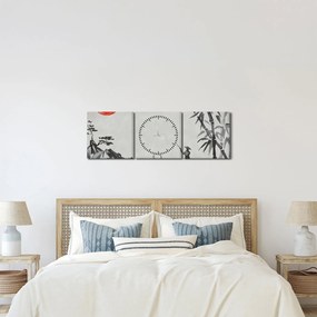 Obraz - Hora Fuji (s hodinami) (90x30 cm)