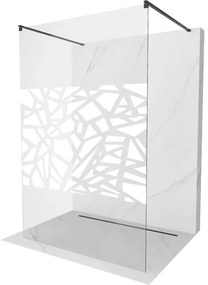Mexen Kioto voľne stojaca sprchová stena 130 x 200 cm, transparentnéné/biely vzor 8 mm, čierna - 800-130-002-70-85