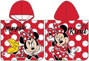 Dievčenské plážové pončo Minnie Mouse - motív Always be kind - 100% bavlna - rozmer 50 × 115 cm - pre deti od 3 do 6 rokov