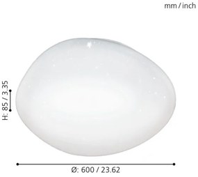 Eglo 98228 - LED stmievateľné stropné svietidlo SILERAS-A LED/36W/230V priemer 60 cm s diaľkovým ovládaním