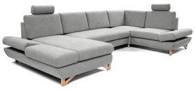 Rozkladacia rohová čalúnená sedacia súprava AVESTA v tvare U, sivá, s úložným priestorom