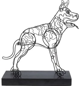 Wire Dog dekorácia čierna 36 cm