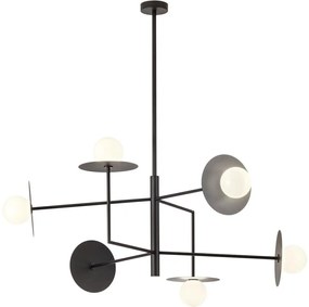 Redo 01-2734 - Luster na tyči PLATO 6xG9/10W/230V čierna