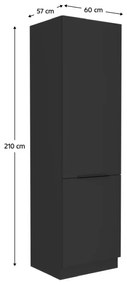 Kondela Vysoká skrinka, čierna, SIBER 60 DK-210 2F
