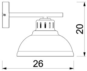 Nástenná lampa SVEN 1xE27/15W/230V čierna/zlatá