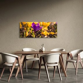 Obraz fialovej kvetiny (120x50 cm)