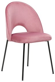 Sada 2 zamatových jedálenských stoličiek ružová COVELO Beliani