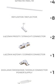 Zuma Line 3587 - Bodové svietidlo v lištovom systéme LISA 8xGU10/35W/230V biela