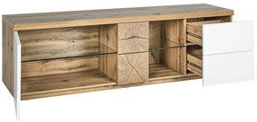 TV stolík svetlé drevo/biela FARADA Beliani