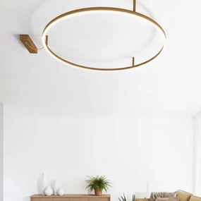 Ideal Lux - LED stropné svietidlo ORACLE SLIM LED/53W/230V 4000K Ø 90 cm zlaté