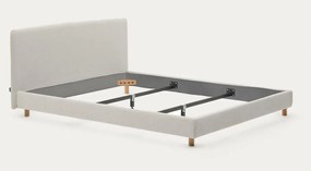 Sivá čalúnená dvojlôžková posteľ bez roštu 160x200 cm Valma – Kave Home