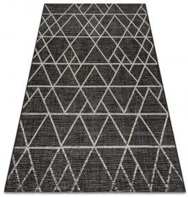 Koberec Šnúrkový SIZAL FLOORLUX 20508 čierno / strieborný Trojuholníky