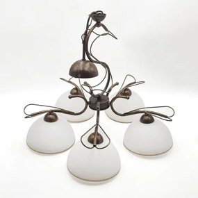 Luster na reťazi COBRA 5xE27/60W/230V bronz/patina