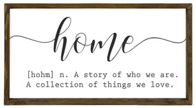 Nástenný obraz Domov 25x50 cm bielo-čierny