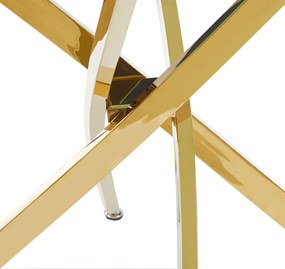 Vintino Jedálenský stôl AURELIO 100 × 100 cm – biely mramor / zlatá