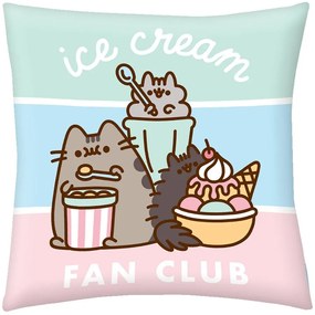 Obojstranný vankúš mačička Pusheen - motív Ice cream fan club - 40 x 40 cm