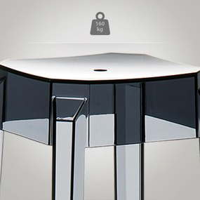 Plastová barová stolička FOX - Čierna transparent