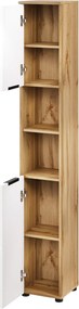 Vysoká koupelnová skříňka Mazi 70 30 cm dub Wotan/bílá