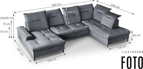 Sedacia súprava BRUNO v tvare U