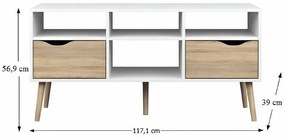 OSLO 75391 TV stolík, biely