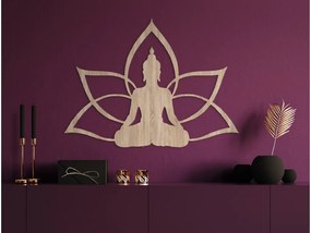 drevko Drevená dekorácia na stenu Budha Rozmer obrazu: 44,5 x 60 cm, Farba dekorácie: Čierna
