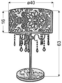 Candellux ASTOR Stolná lampa 3X40W E14 Lampshade 43-80540