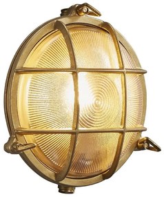 NORDLUX POLPERRO vonkajšie okrúhle nástenné svietidlo, 1xE27, 12,5W, mosadz